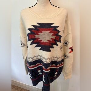 American Eagle Outfitters Southwestern Knit Sweater XL  Multi Color